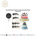 Faux Ball Glitter Topper for Cake Decoration Black Pack Of 20
