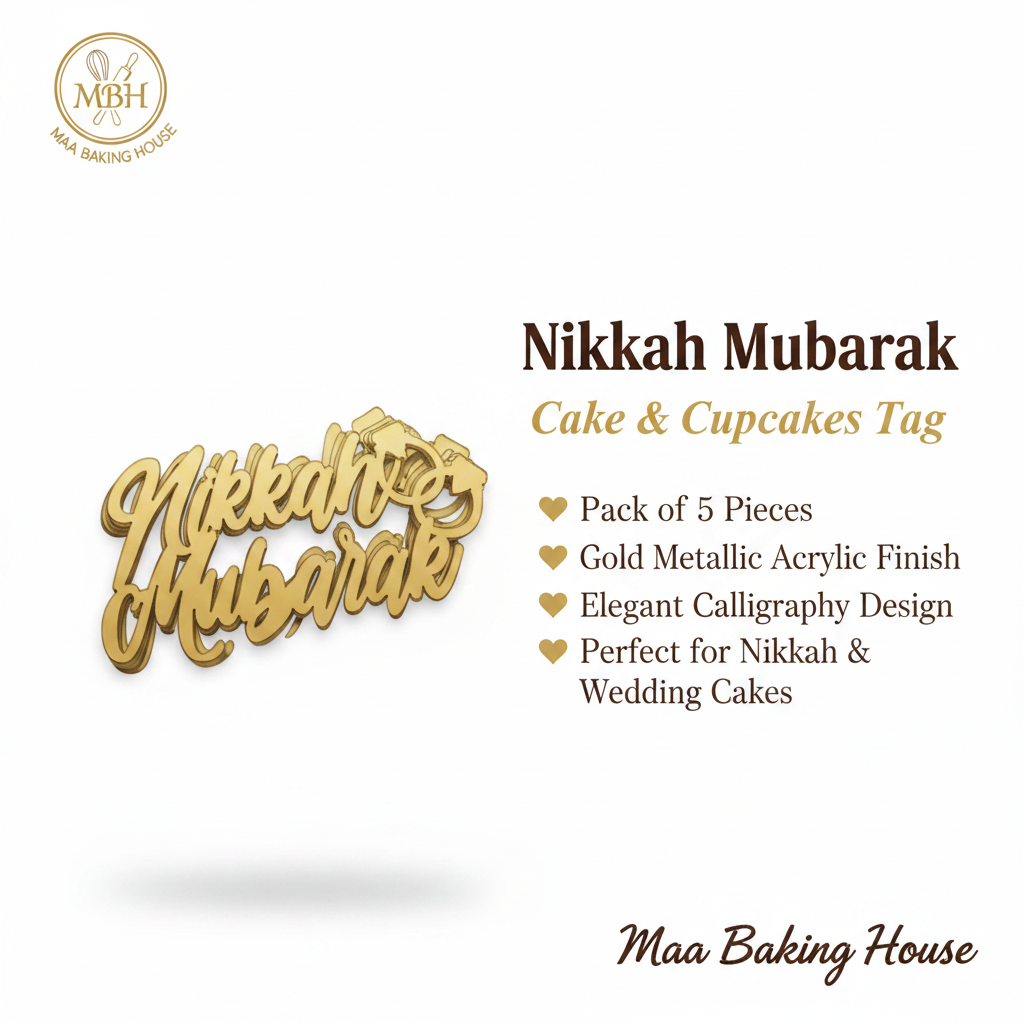 Nikkah Mubarak Cake & Cupcakes Tag