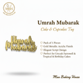 Umrah Mubarak Cake & Cupcakes Tag – Gold Acrylic Script
