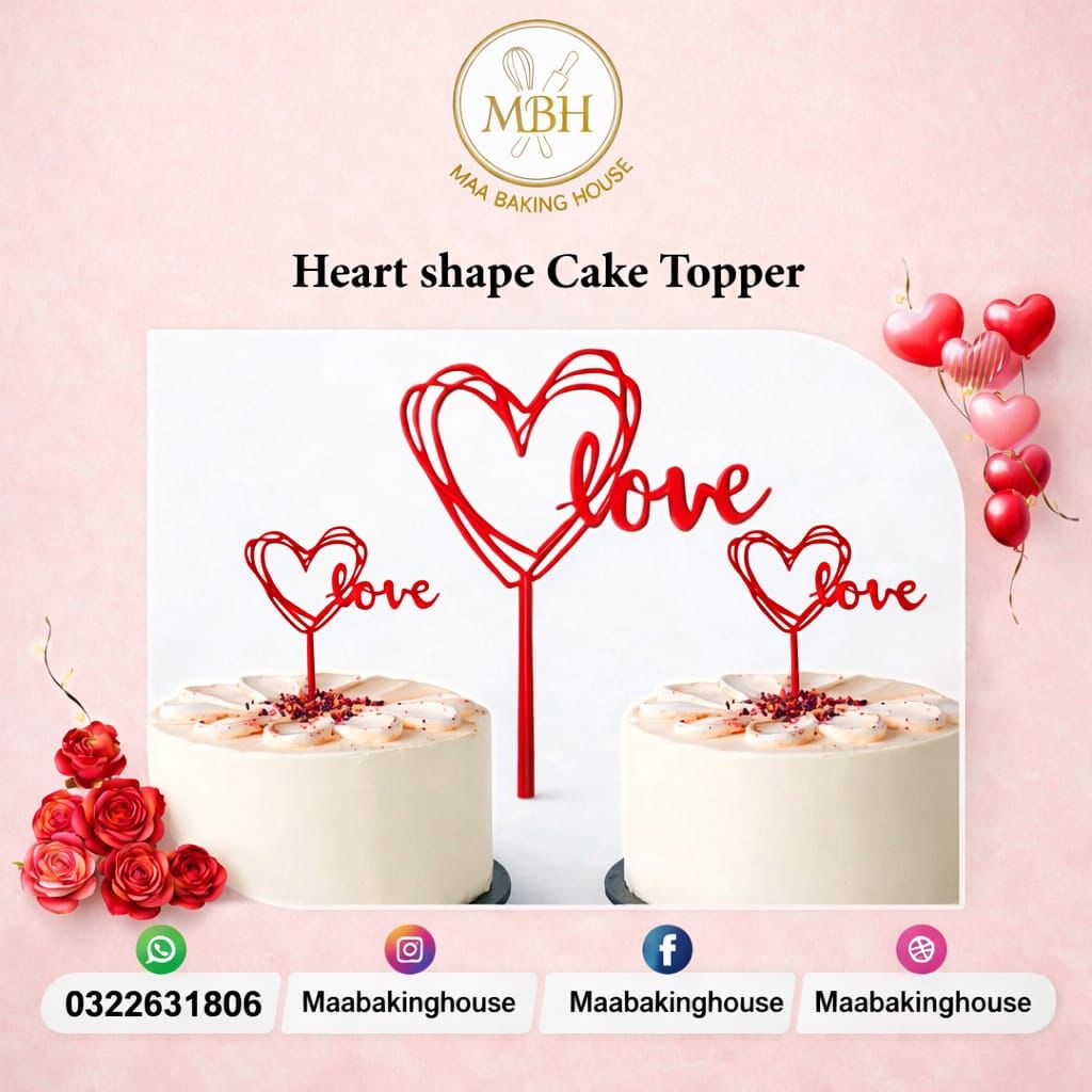 Heart Shape Cake Topper