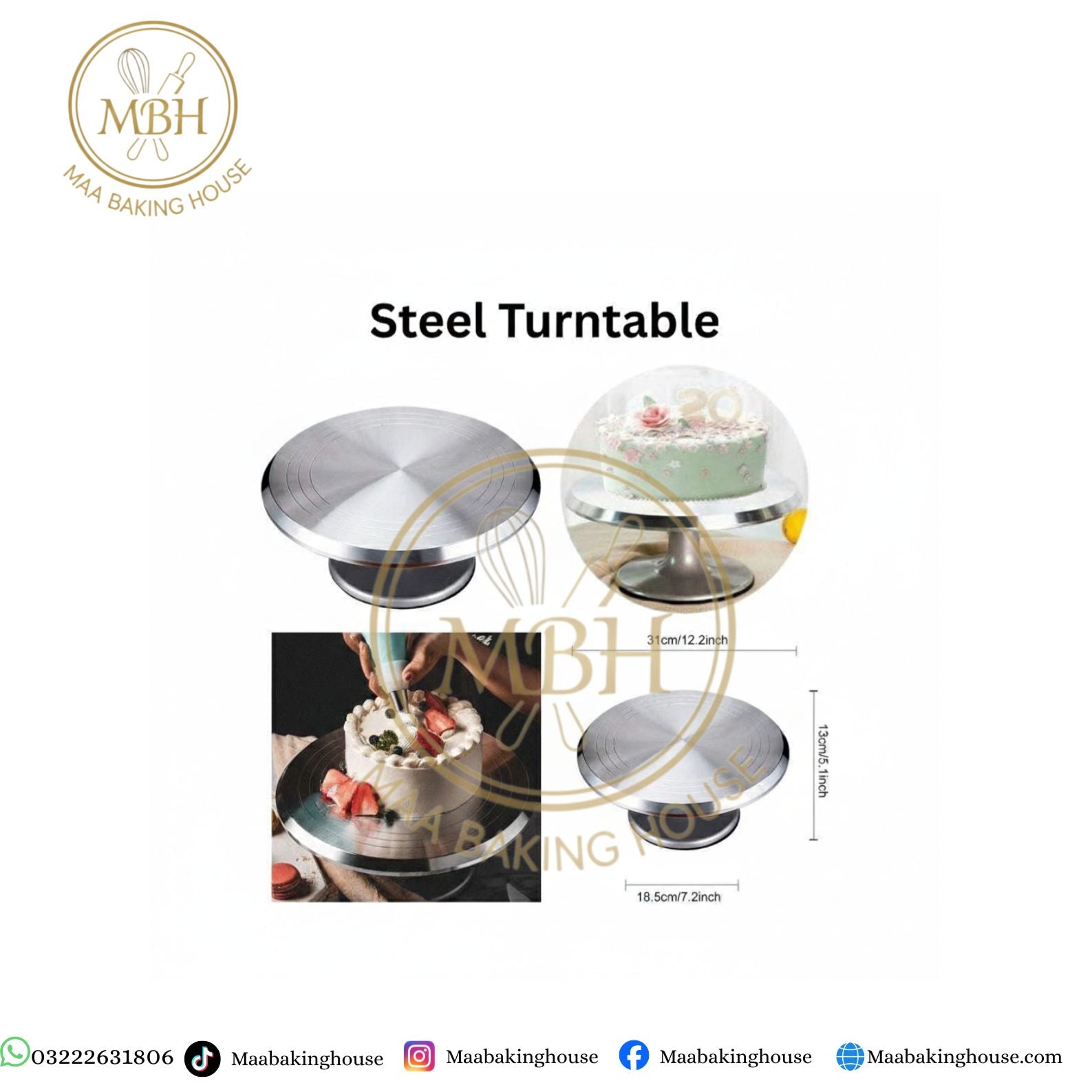 Steel Turntable - Rotating Cake Decorating Stand