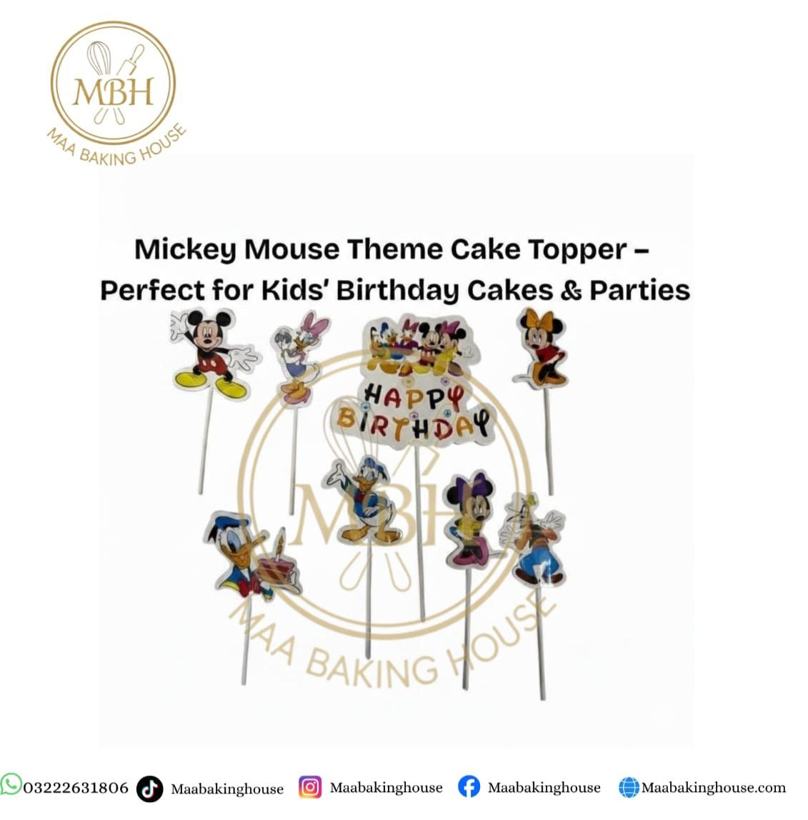 Mickey Mouse Theme Cake Topper - Perfect for Kids' Birthday Cakes & Parties