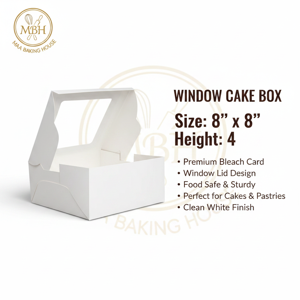 White Window Cake Box All—Size