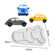 3 Cavity Bus & Car Fondant Silicone Mold