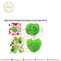 Mini Fomic Flowers Sea Green Color Pack Of 12