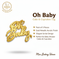 Oh Baby Cake & Cupcakes Tag – Gold Acrylic