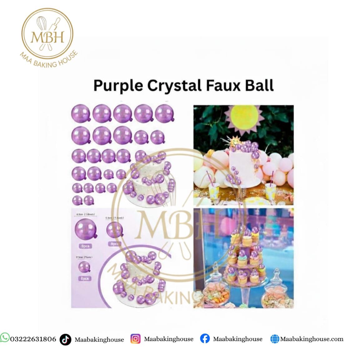 Purple Crystal Faux Ball
