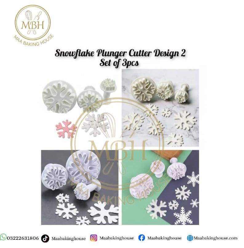 Snowflake Plunger Cutter Design 2 - Set of 3pcs