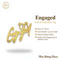 Engaged Cake & Cupcakes Tag – Gold Acrylic