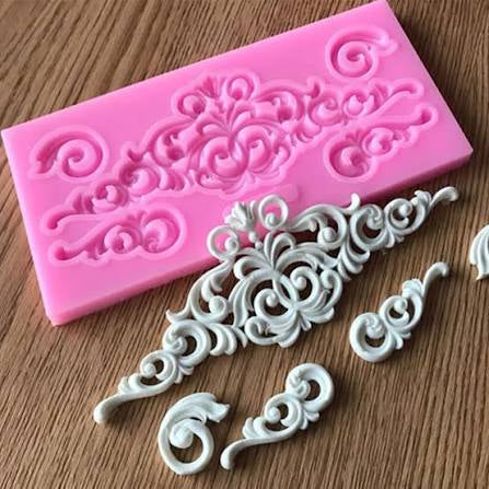 Vintage Relief Fondant Silicone Mold