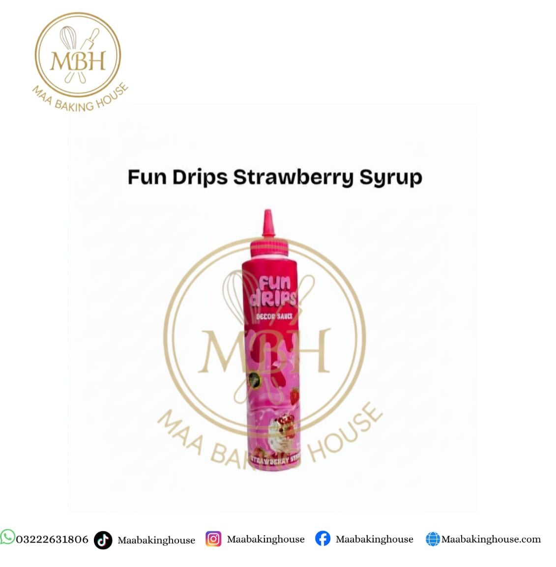 Fun Drip Strawberry Syrup - Premium Cake Decorating Drip