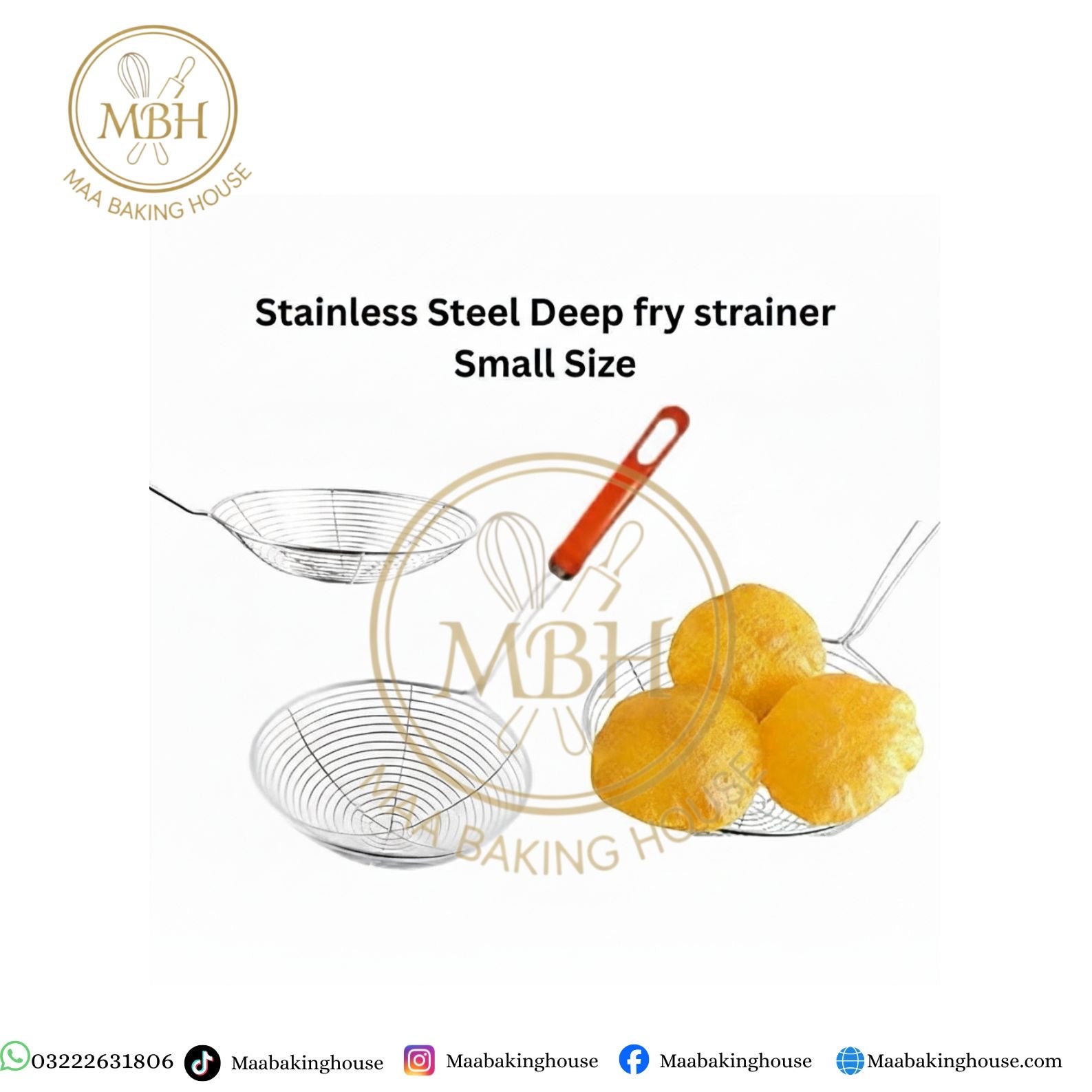 Stainless Steel Deep Fry Strainer - Small Size