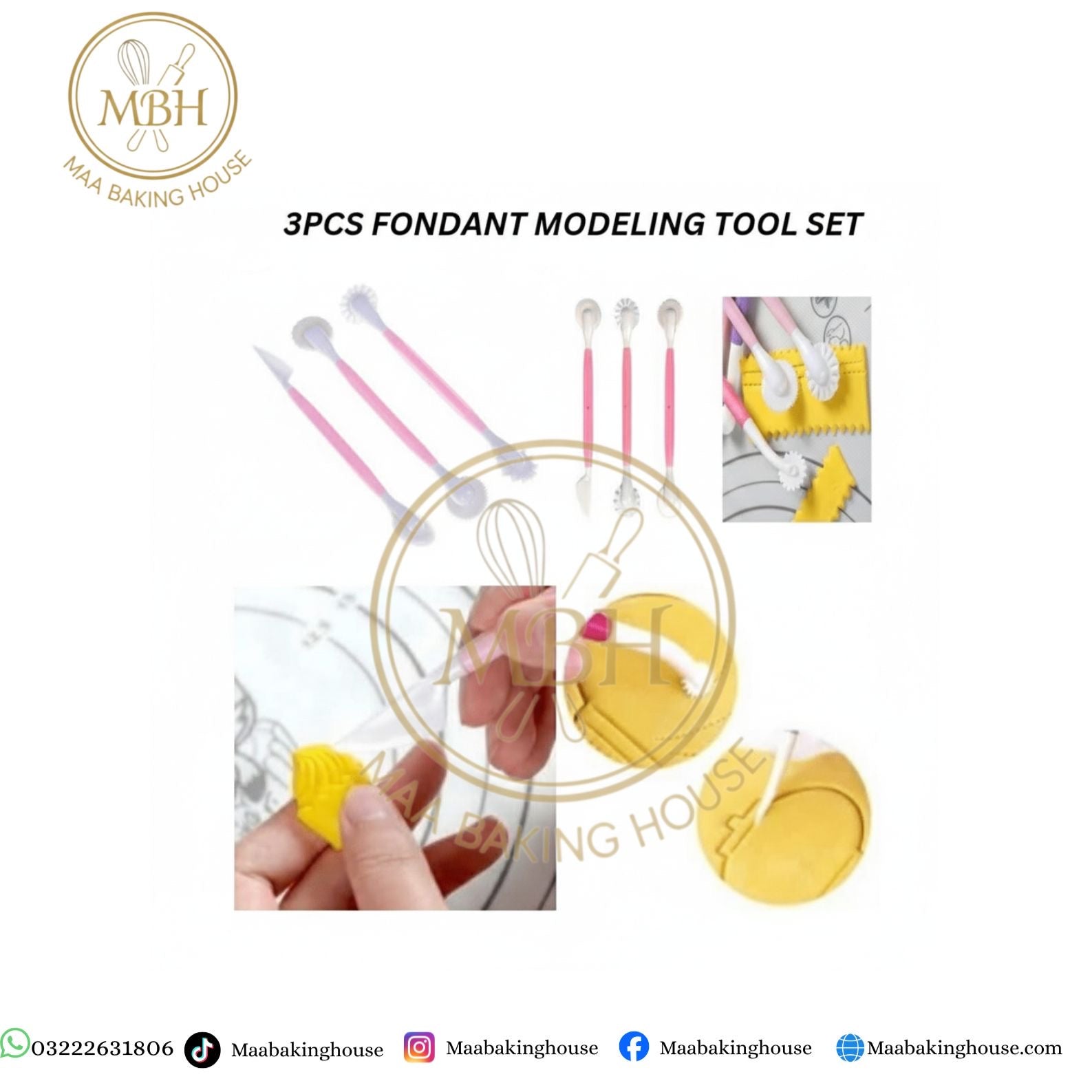 3PCS Fondant Modeling Tool Set