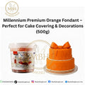 Millennium Premium Orange Fondant - Perfect for Cake Covering & Decorations (500g)