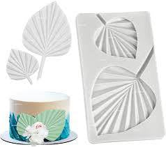 2 Cavity Big Palm Leaf Fondant Silicone Mold