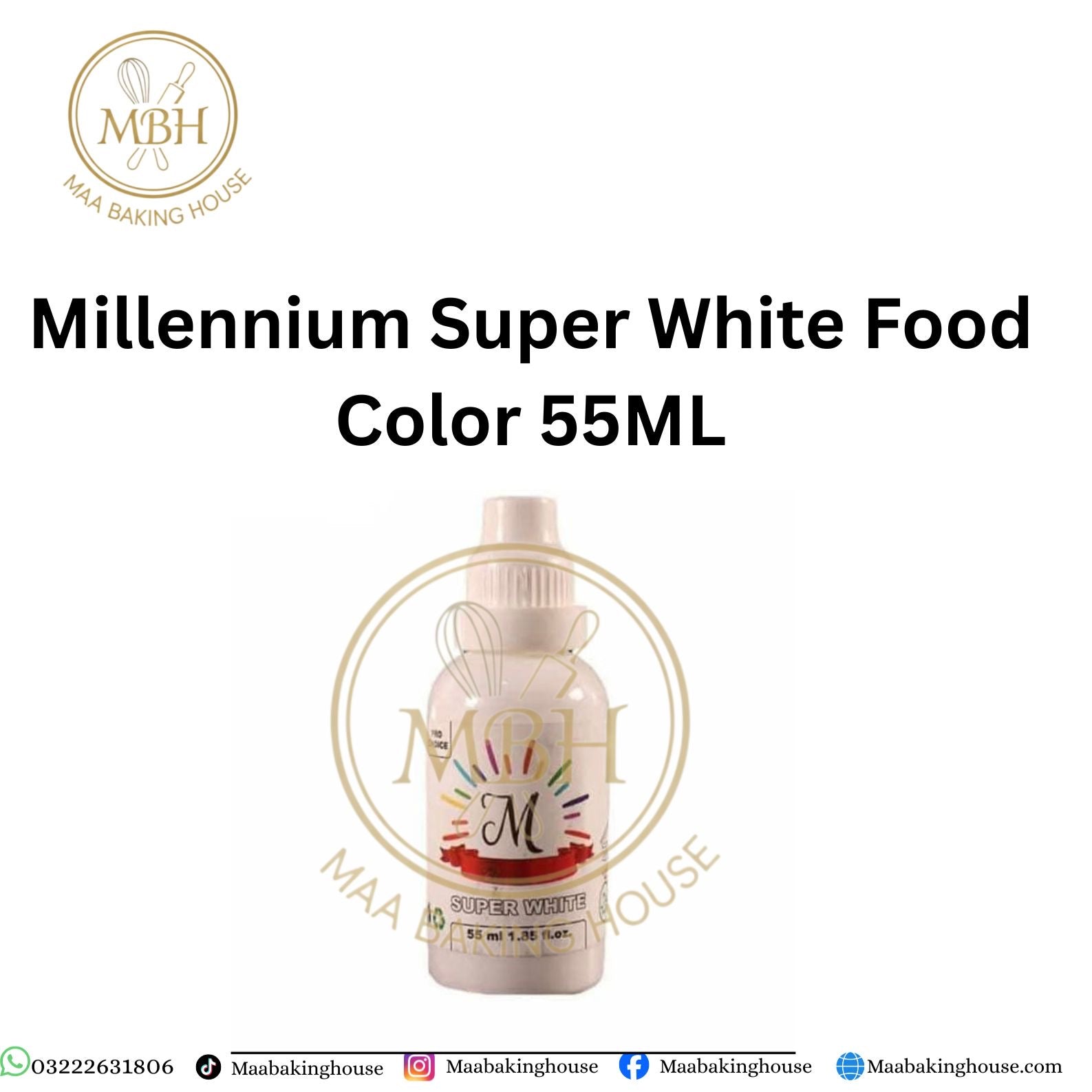 Millennium Super White Liquid Food Colour 55ML