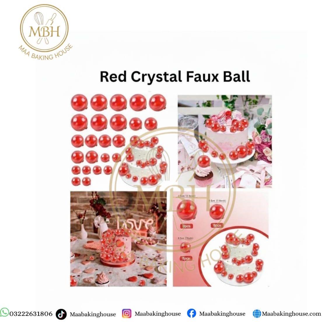 Red Crystal Faux Ball