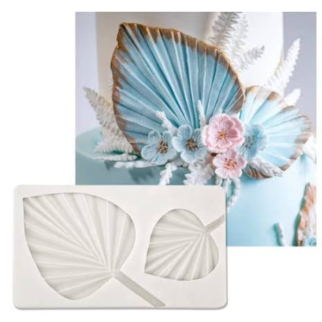 2 Cavity Big Palm Leaf Fondant Silicone Mold