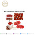 Mini Fomic Flowers Red Color Pack Of 12