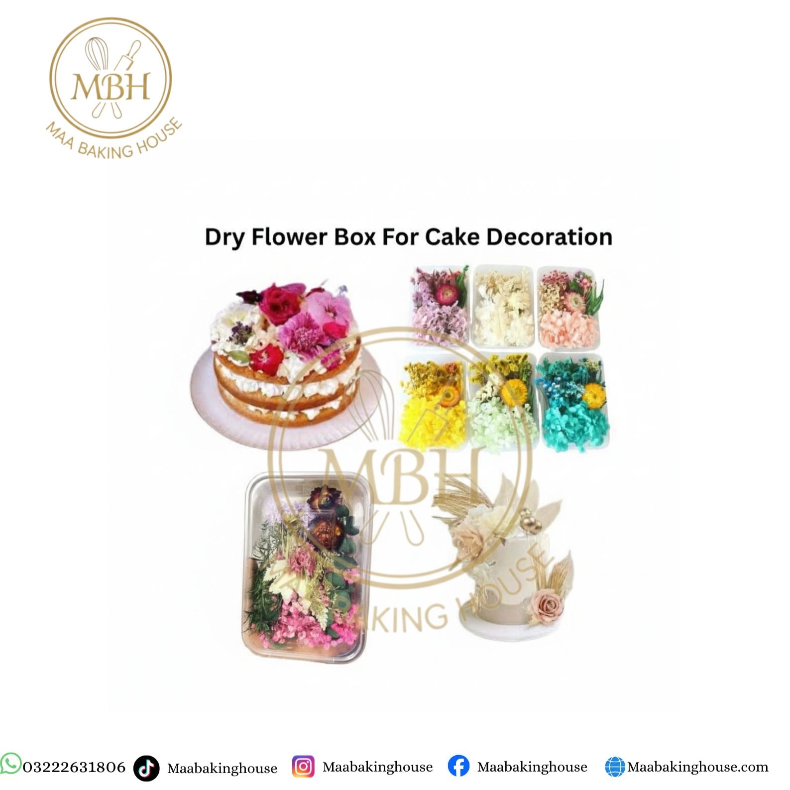 Dry Flower Box For Cake Decoration