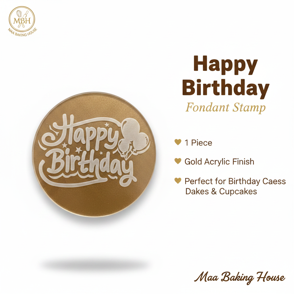 Happy Birthday Fondant Stamp