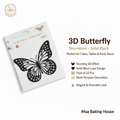 3D Butterfly Decoration - Solid Black Lace Design Pack of 12