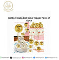 Golden Disco Ball Cake Topper Pack Of 12pcs