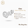One Cake & Cupcakes Tag – Silver Acrylic