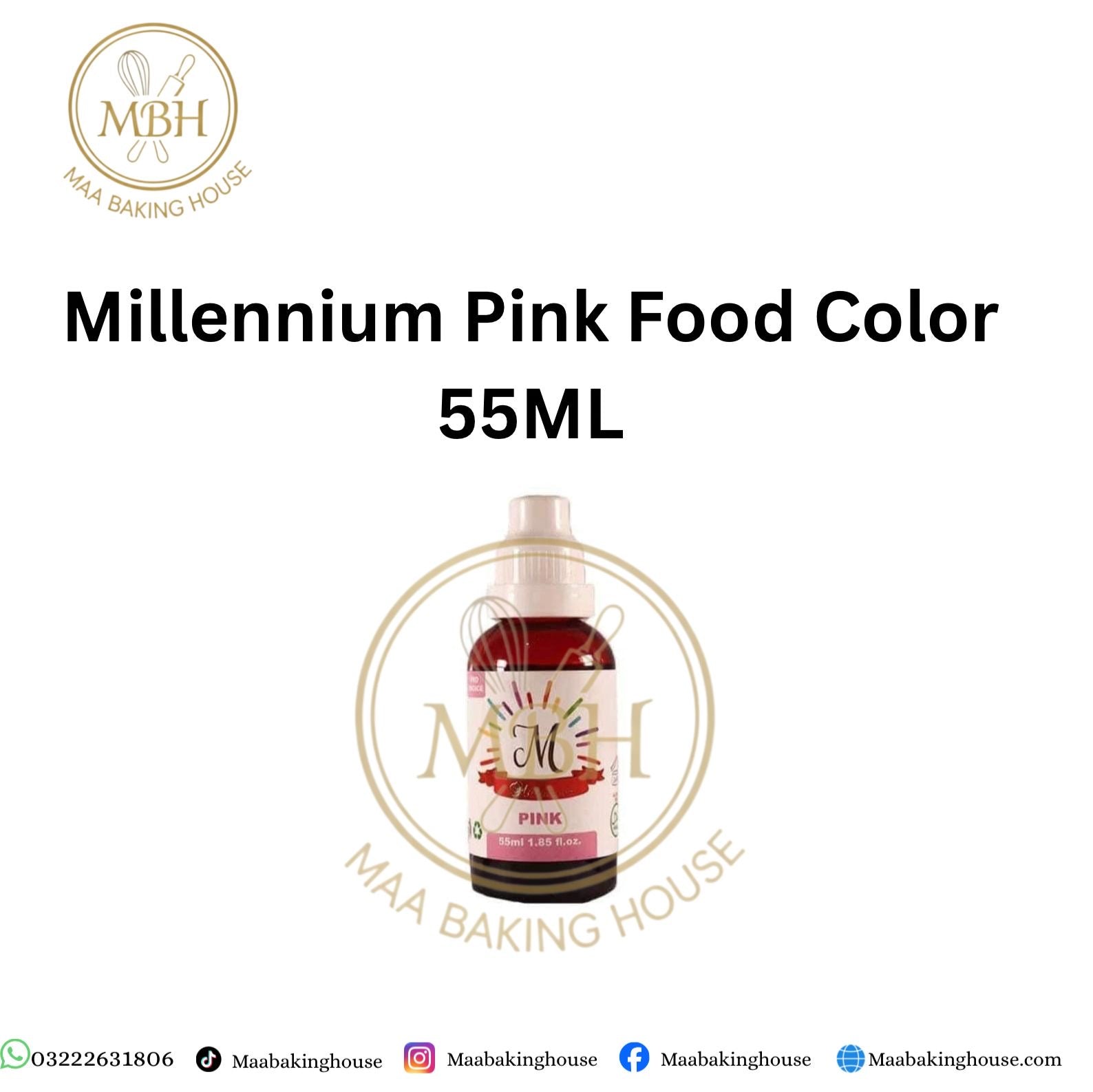 Millennium Pink Liquid Food Colour 55ML