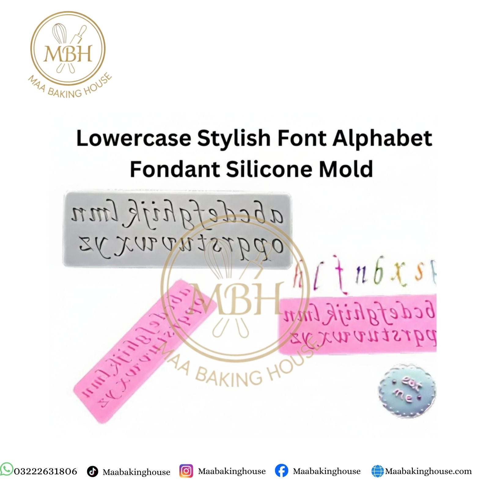 Lowercase Stylish Font Alphabet Fondant Silicone Mold