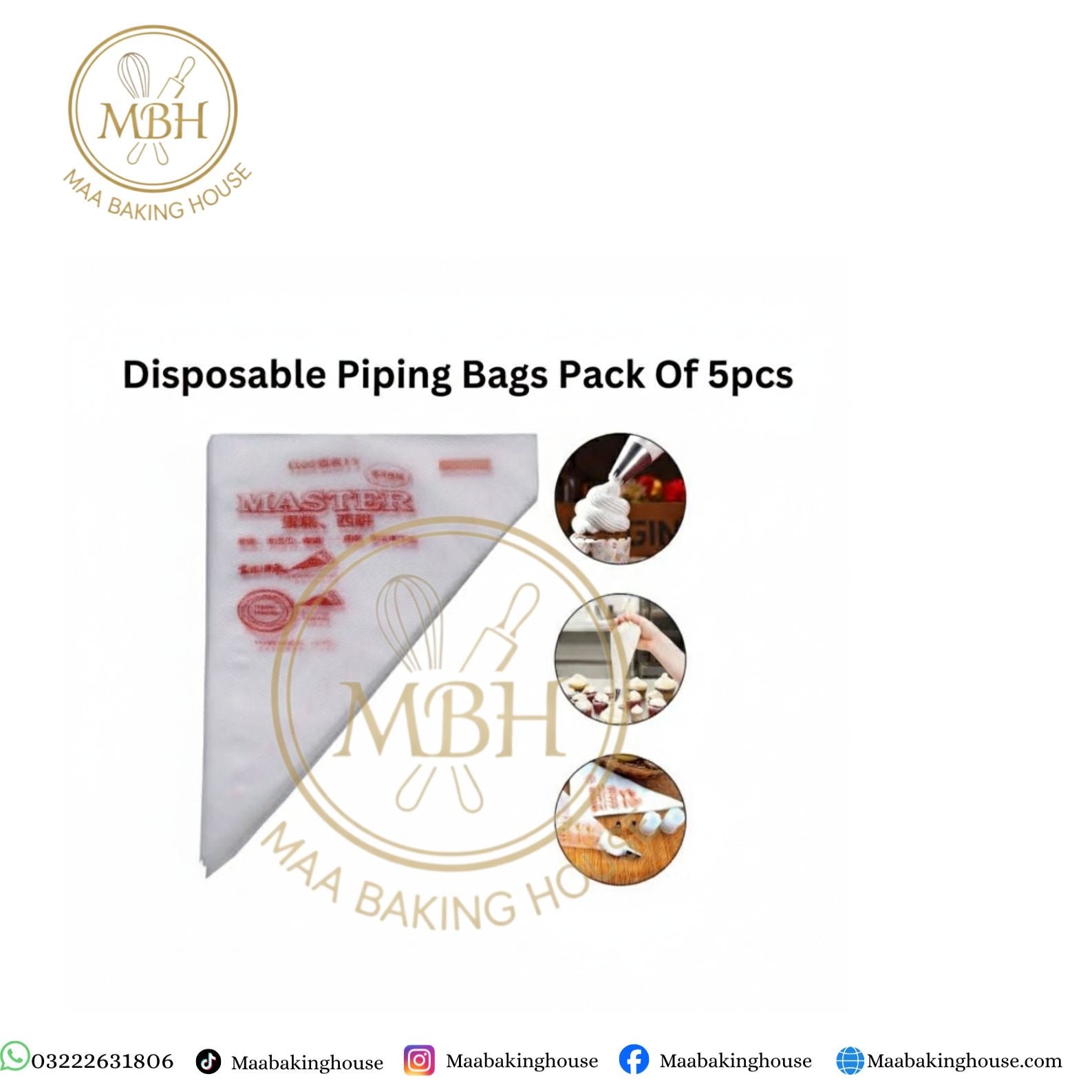 Disposable Piping Bags Pack of 5pcs