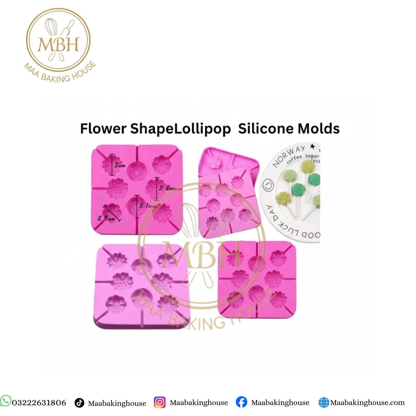 Flower Shape Lollipop Silicone Molds