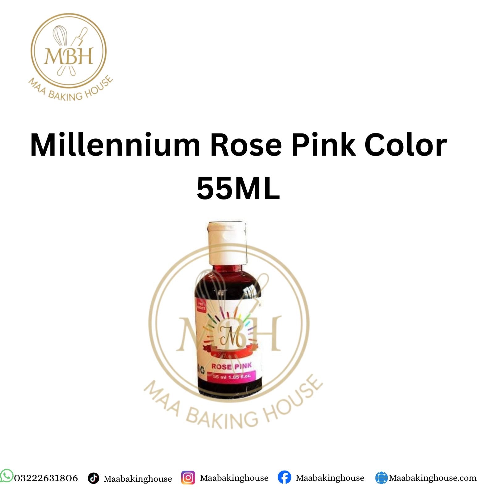 Millennium Rose Pink Liquid Food Colour 55ML