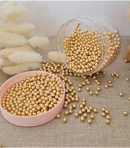 Imported Golden Dragees 2MM - 100gm Bottle