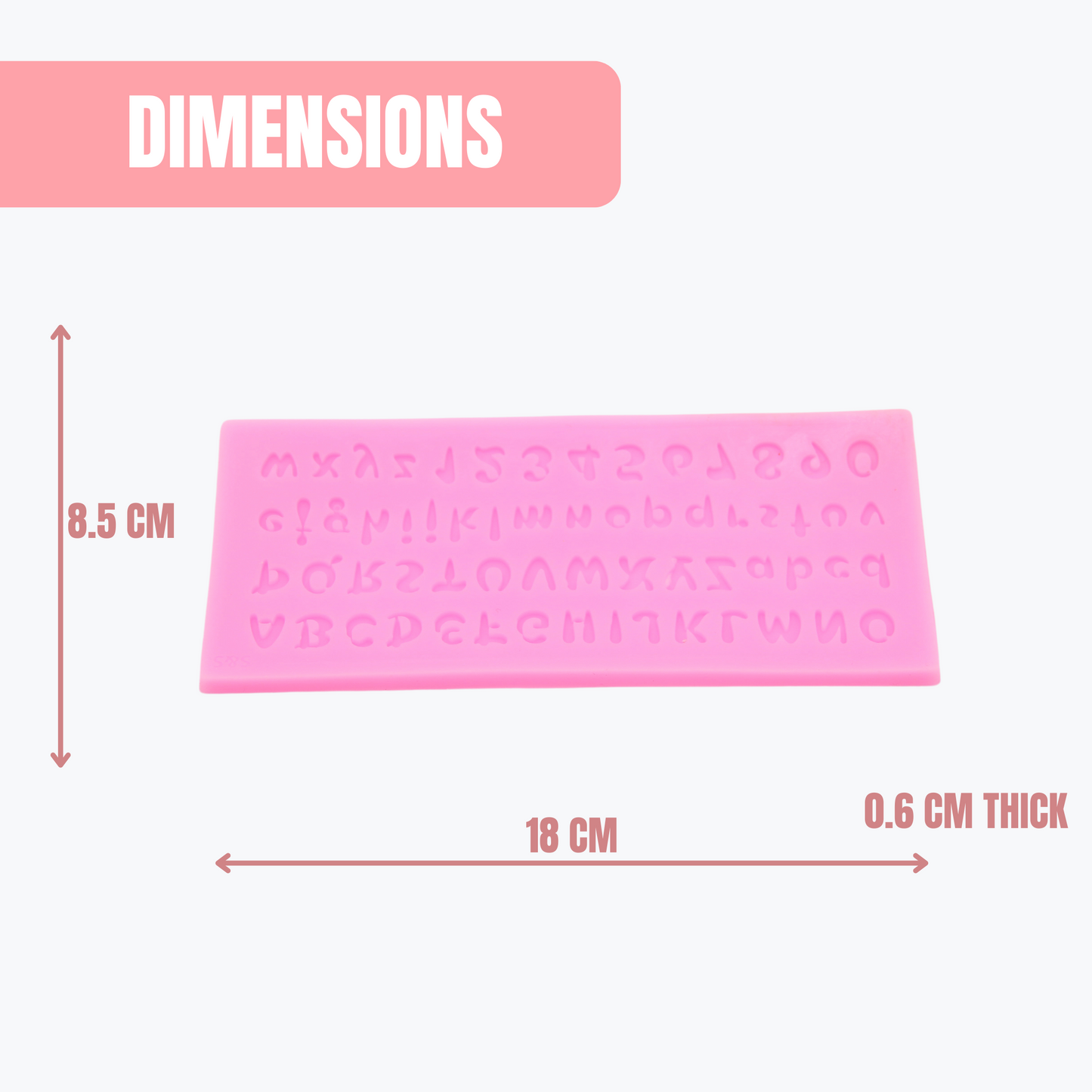 Mini Alphabet & Numbers Silicone Fondant Mold