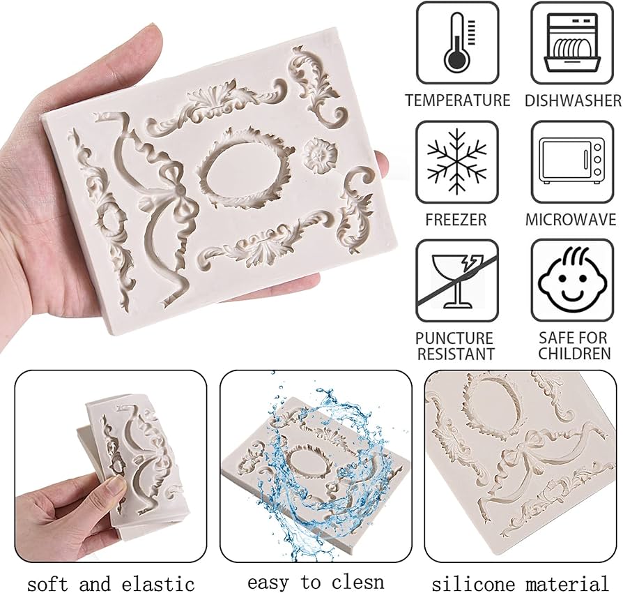 Vintage Baroque Fondant Silicone Mold