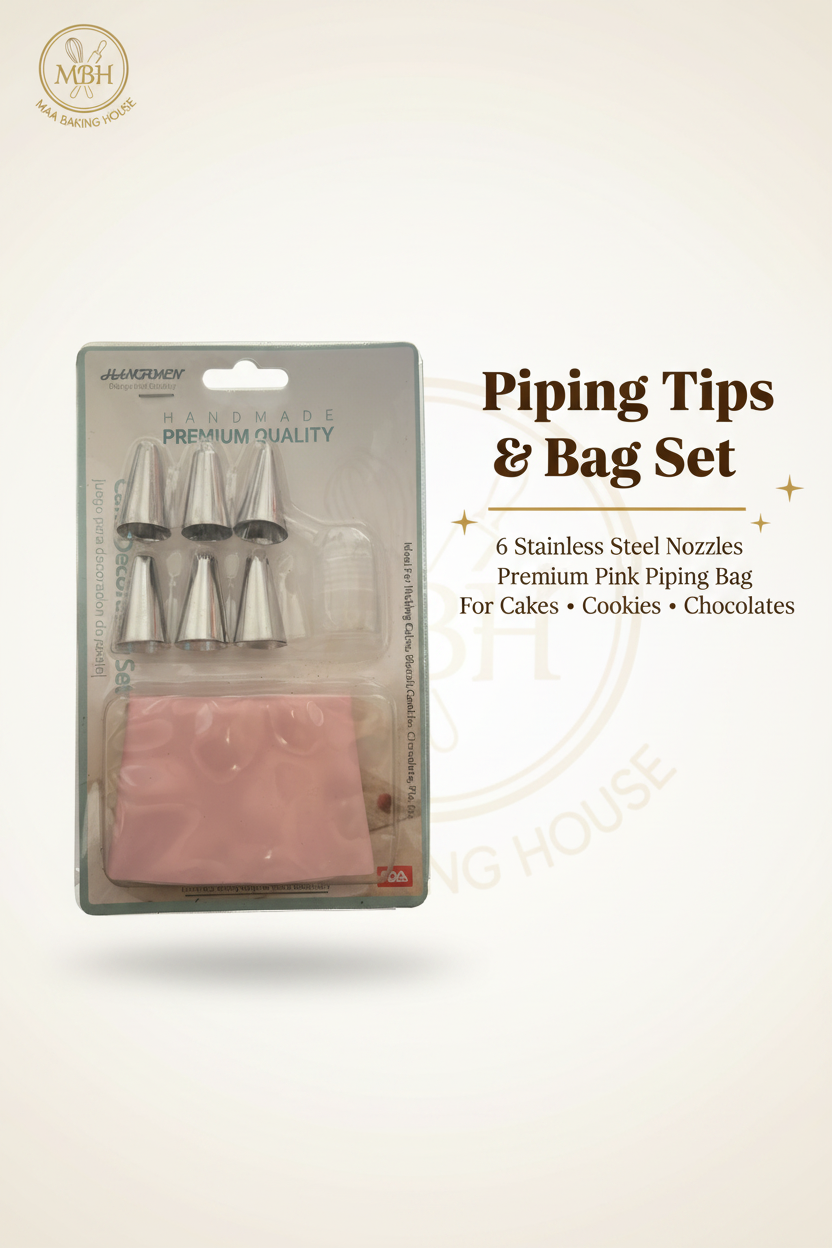 Piping Tips & Bag Set – 6 Stainless Steel Nozzles
