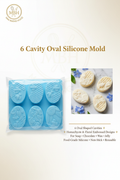 6 Cavity Silicone Oval Silicone Mold for Soap Bar