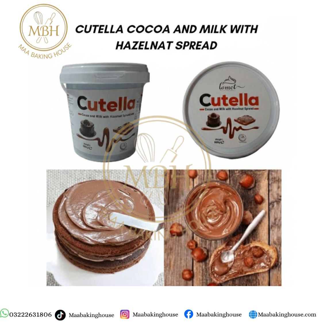 Cutella Cocoa and Milk with Hazelnut Spread