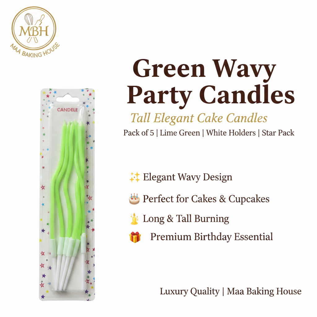 Green Wavy Party Candles