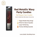Red Metallic Wavy Party Candles
