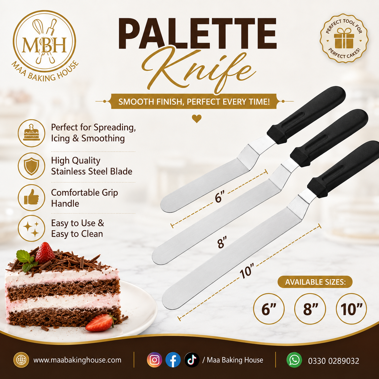 Cake Palette Knife – Angled Spatula for Cake Decorating