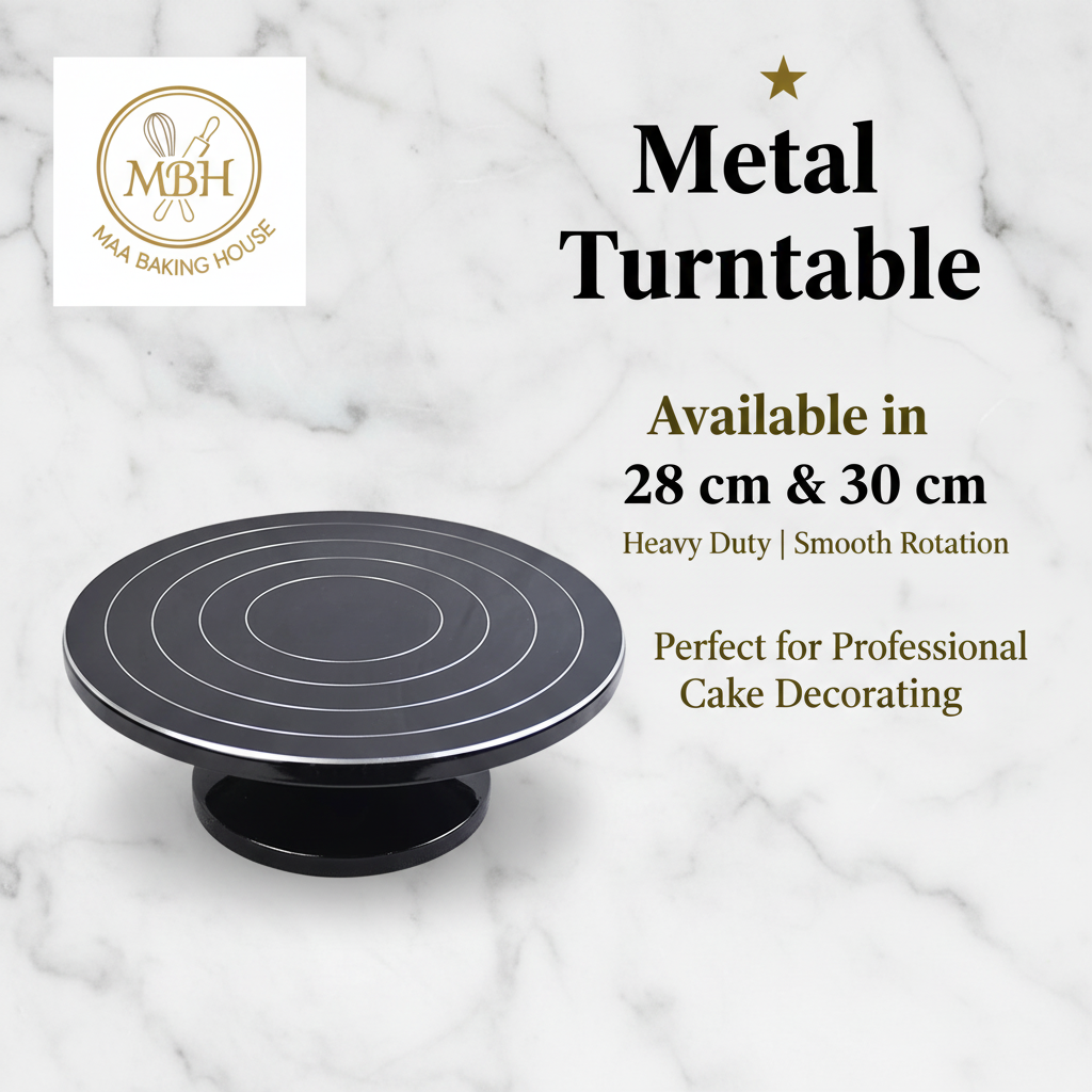Metal Turntable – 28cm & 30cm | Professional Cake Decorating Standi