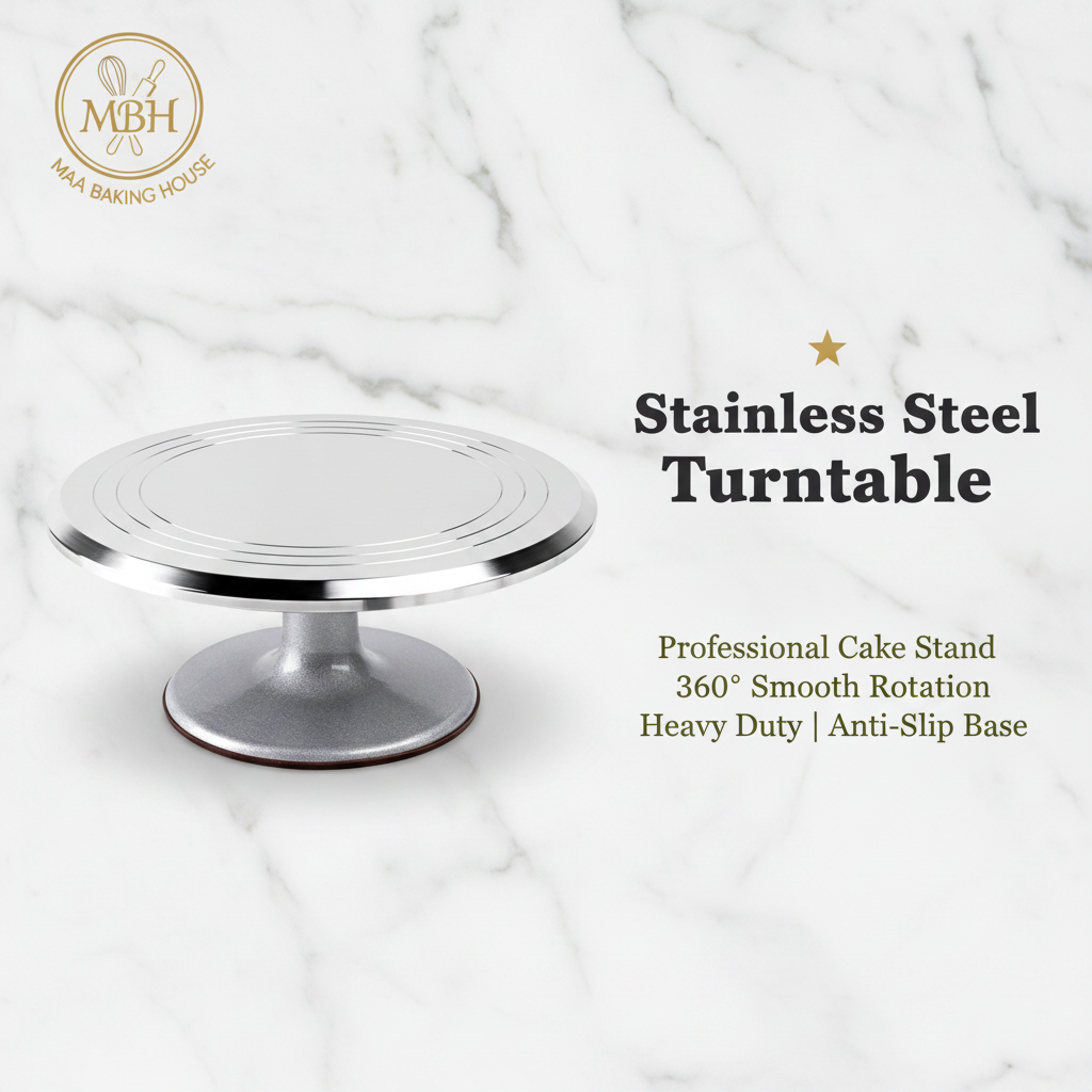 Stainless Steel Turntable – Professional Cake Decorating Stand
