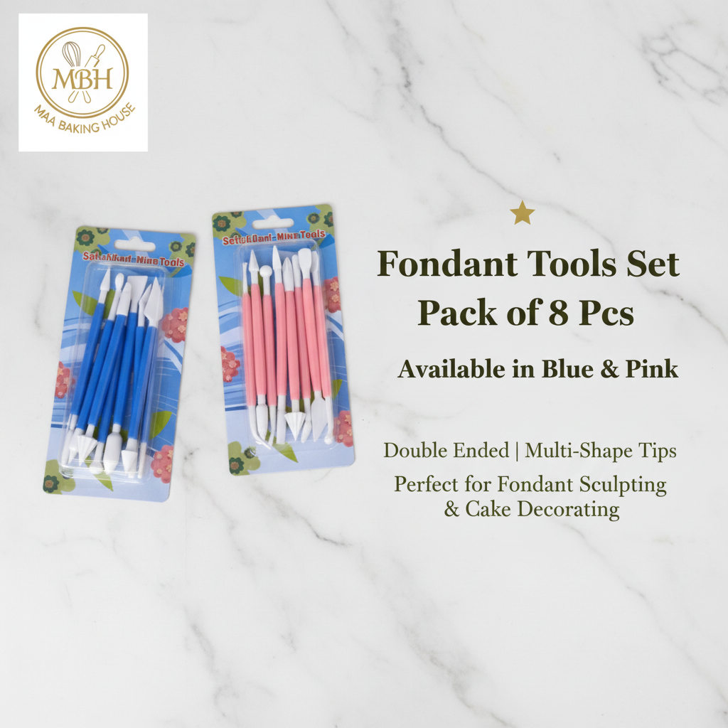 Fondant Tools Set – Pack of 8 Pcs | Cake Decorating Sculpting Tools