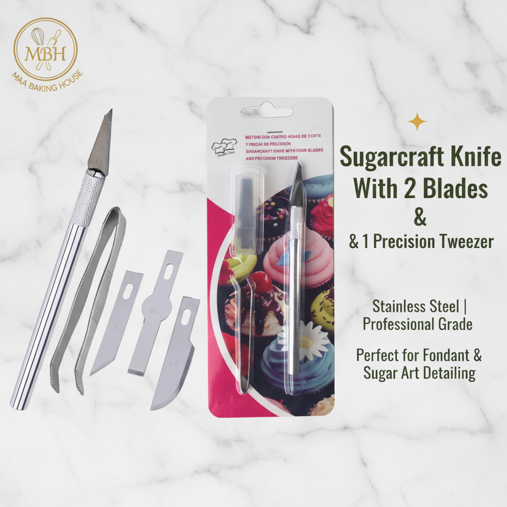 Sugarcraft Knife – With 2 Blades & Precision Tweezer | Cake Decorating Tool