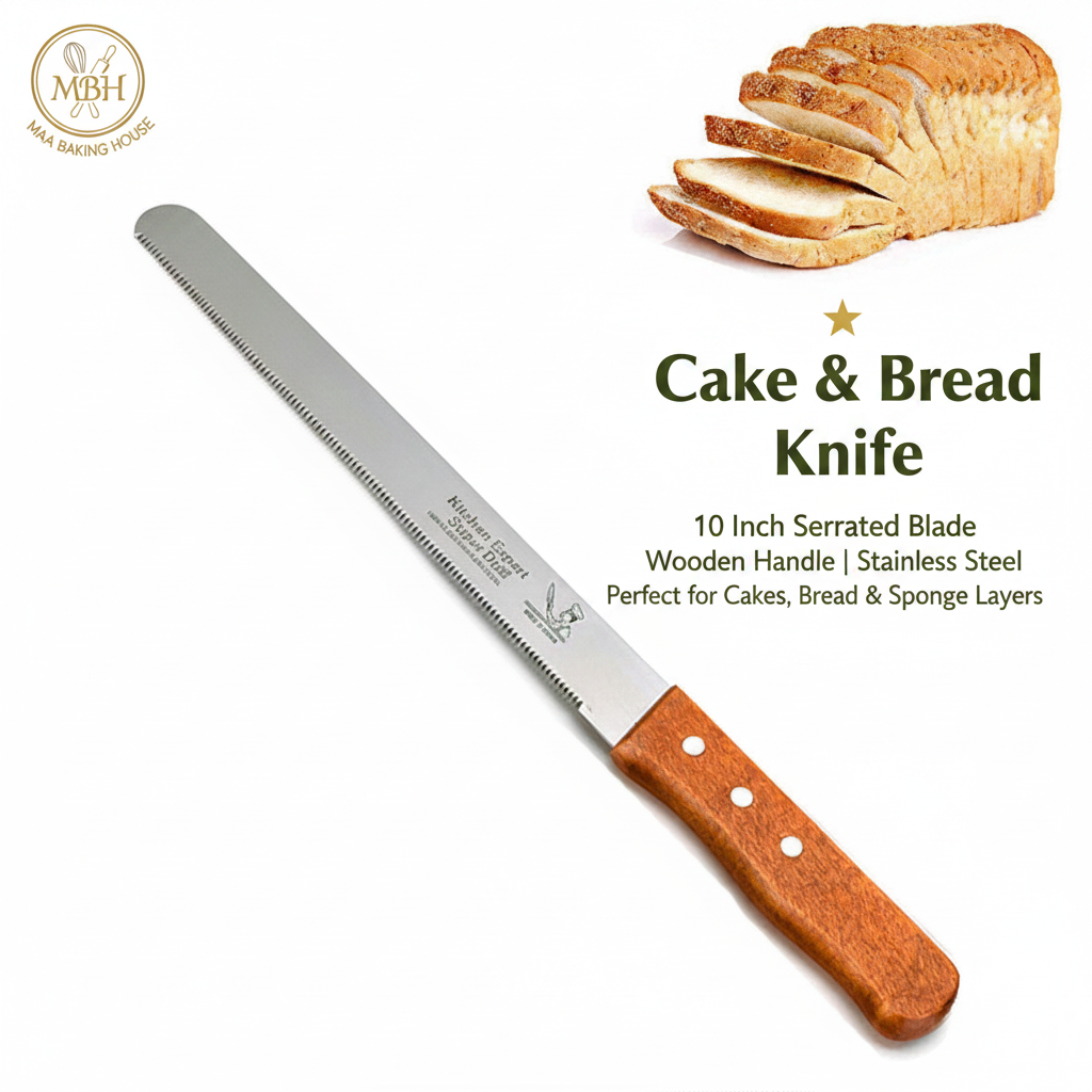 Cake & Bread Cutting Knife – 10 Inch Serrated Blade