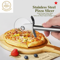 Stainless Steel Pizza Slicer – Sharp Rotating Wheel Cutter