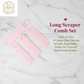 Long Scraper Comb Set – Pack of 4 Pcs | Cake Decorating Tool