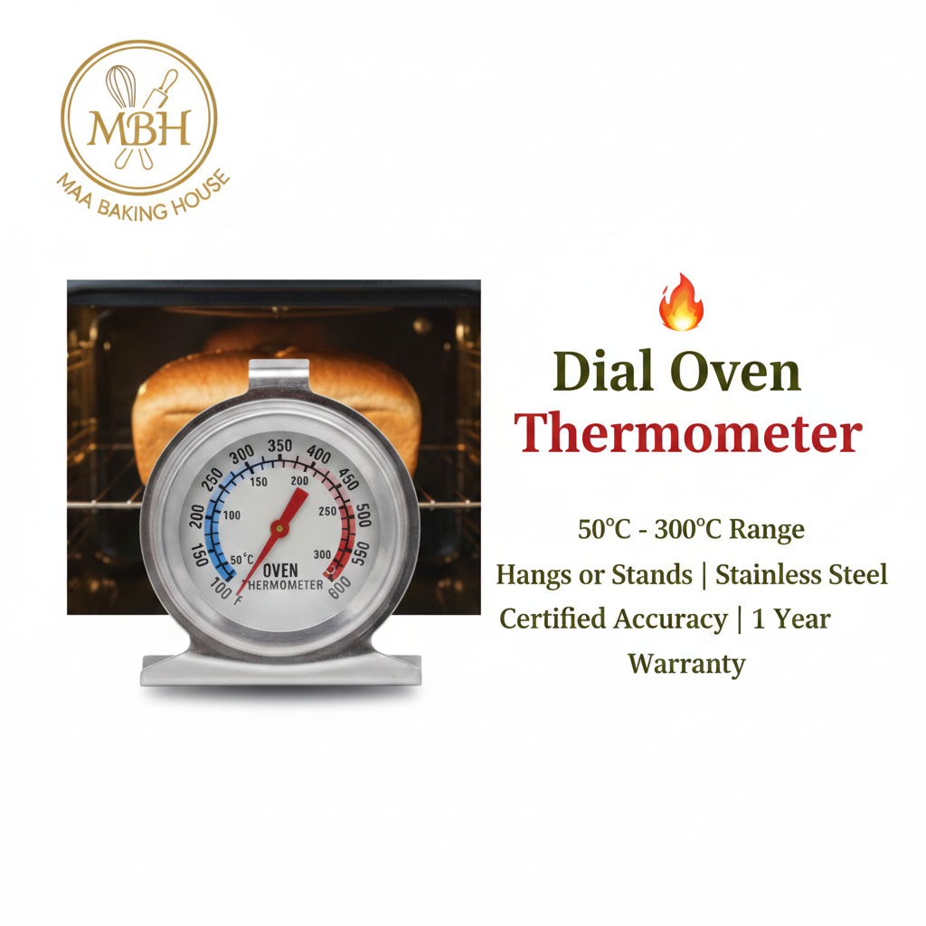 Dial Oven Thermometer – Stainless Steel | Hangs or Stands